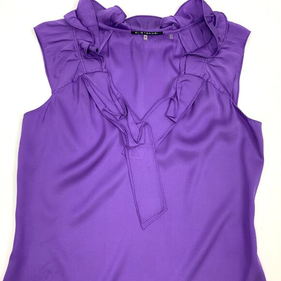 Elie Tahari Silk Emory Ruffle Collar Blouse Size XS - Picture 12 of 16